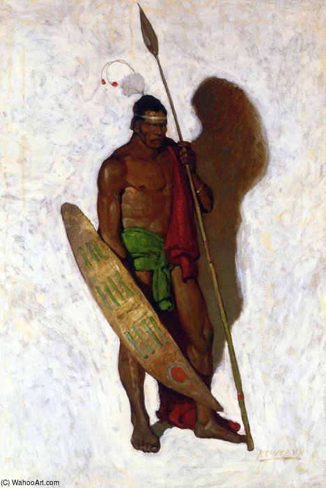 Wikioo.org - The Encyclopedia of Fine Arts - Painting, Artwork by Nc Wyeth - African Warrior