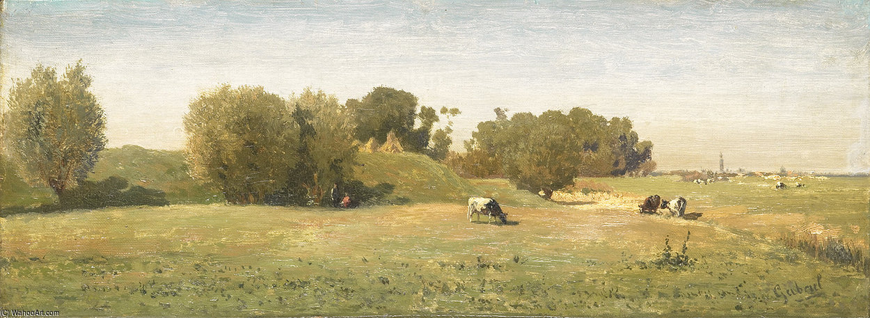 WikiOO.org - Güzel Sanatlar Ansiklopedisi - Resim, Resimler Paul Joseph Constantine Gabriel - Landscape Near Abcoude