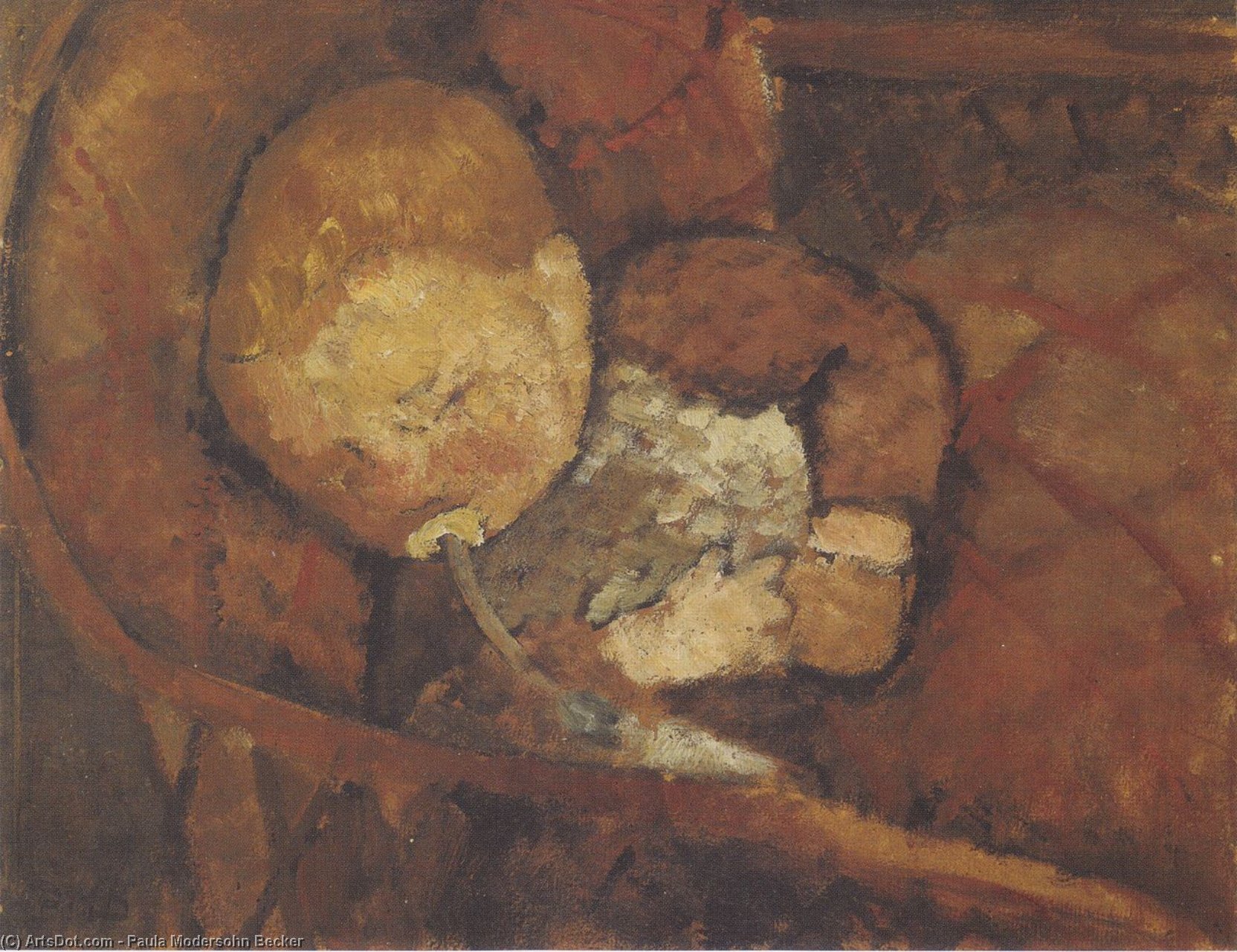 WikiOO.org - Encyclopedia of Fine Arts - Maleri, Artwork Paula Modersohn Becker - Child In The Cradle