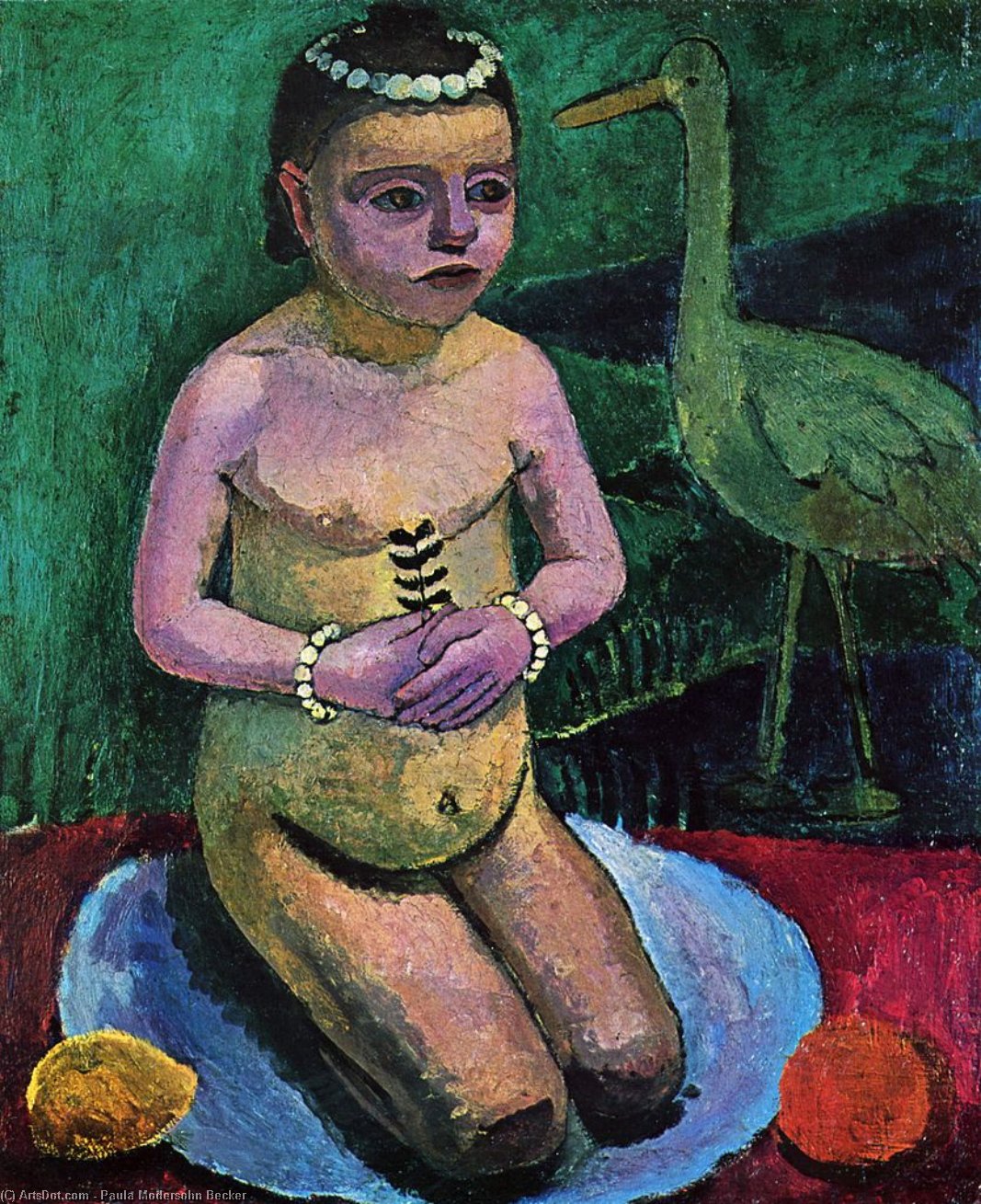 Wikioo.org - The Encyclopedia of Fine Arts - Painting, Artwork by Paula Modersohn Becker - Girl With Stork