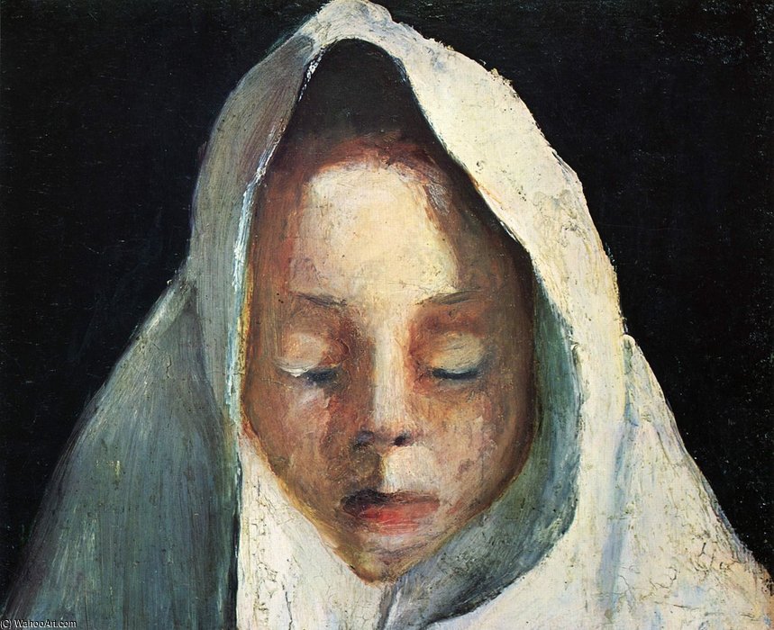 Wikioo.org – La Enciclopedia de las Bellas Artes - Pintura, Obras de arte de Paula Modersohn Becker - cabeza de un chica
