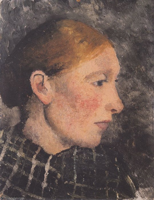 Wikioo.org – La Enciclopedia de las Bellas Artes - Pintura, Obras de arte de Paula Modersohn Becker - cabeza de un campesino mujer para  perfil