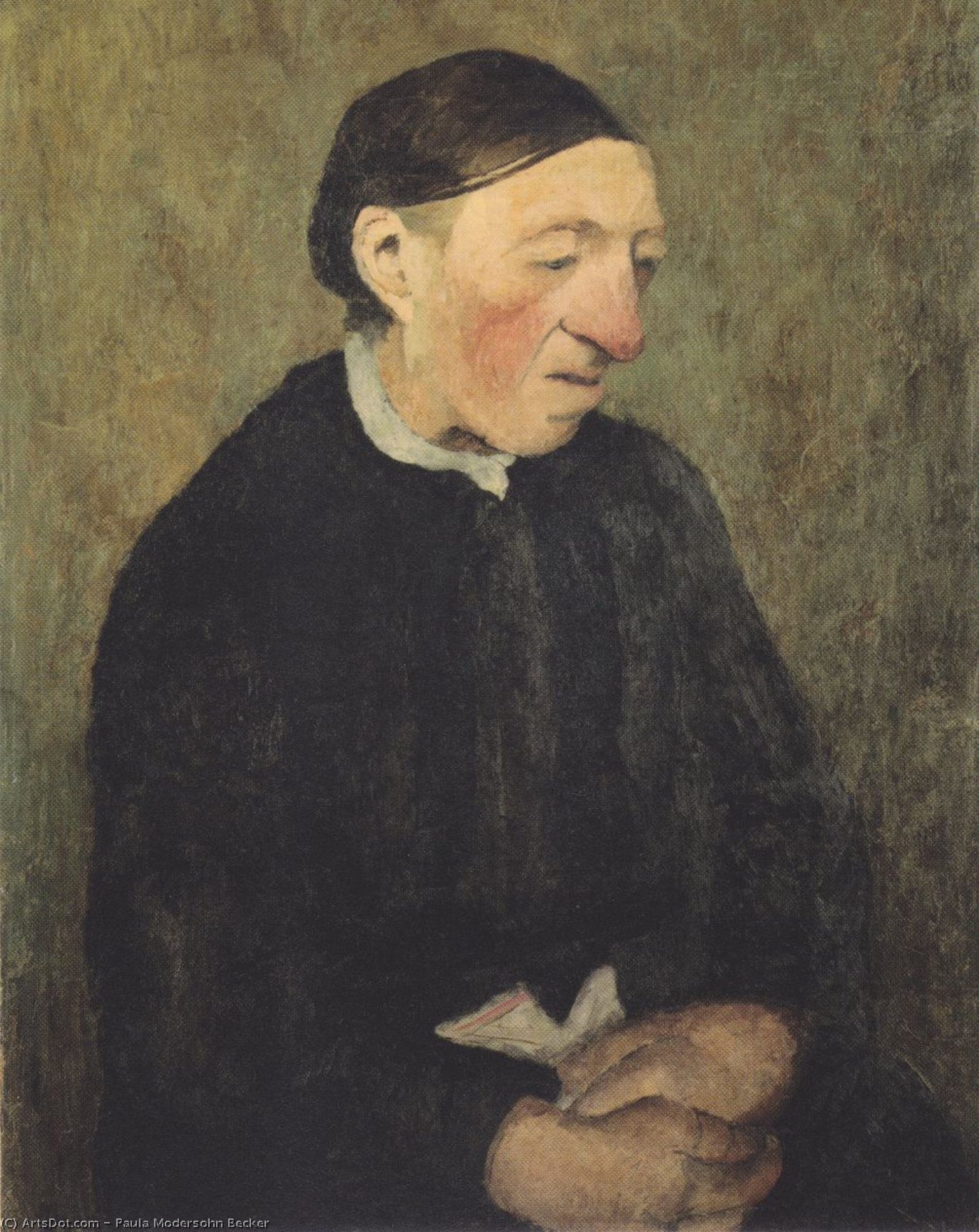 Wikioo.org - Encyklopedia Sztuk Pięknych - Malarstwo, Grafika Paula Modersohn Becker - Old Woman With Handkerchief