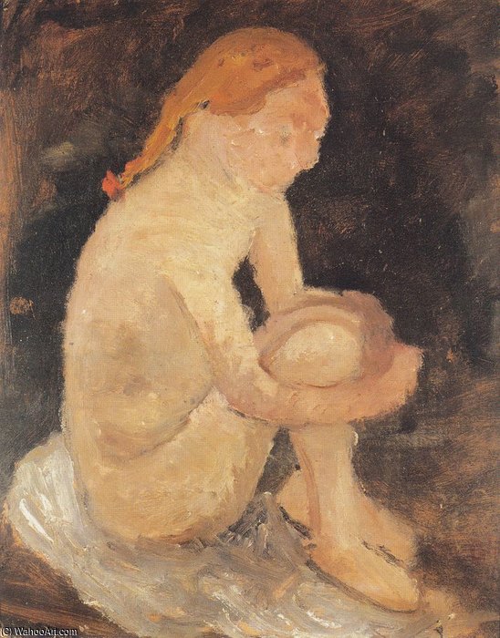 WikiOO.org - אנציקלופדיה לאמנויות יפות - ציור, יצירות אמנות Paula Modersohn Becker - Seated Girl