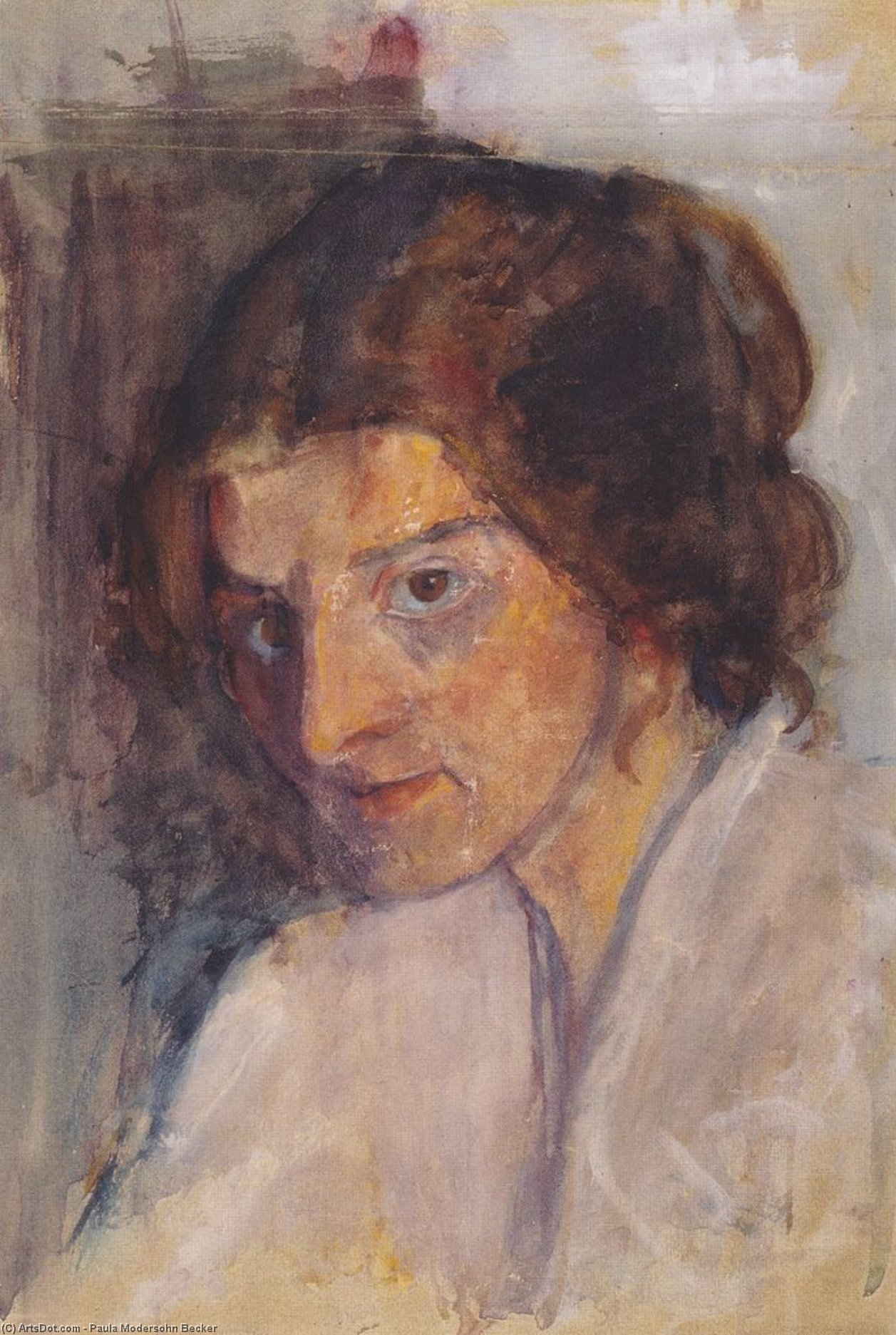 WikiOO.org - 백과 사전 - 회화, 삽화 Paula Modersohn Becker - Self-portrait