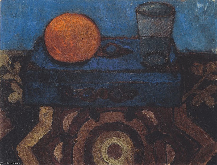 Wikioo.org - The Encyclopedia of Fine Arts - Painting, Artwork by Paula Modersohn Becker - Still Life With Blue Box