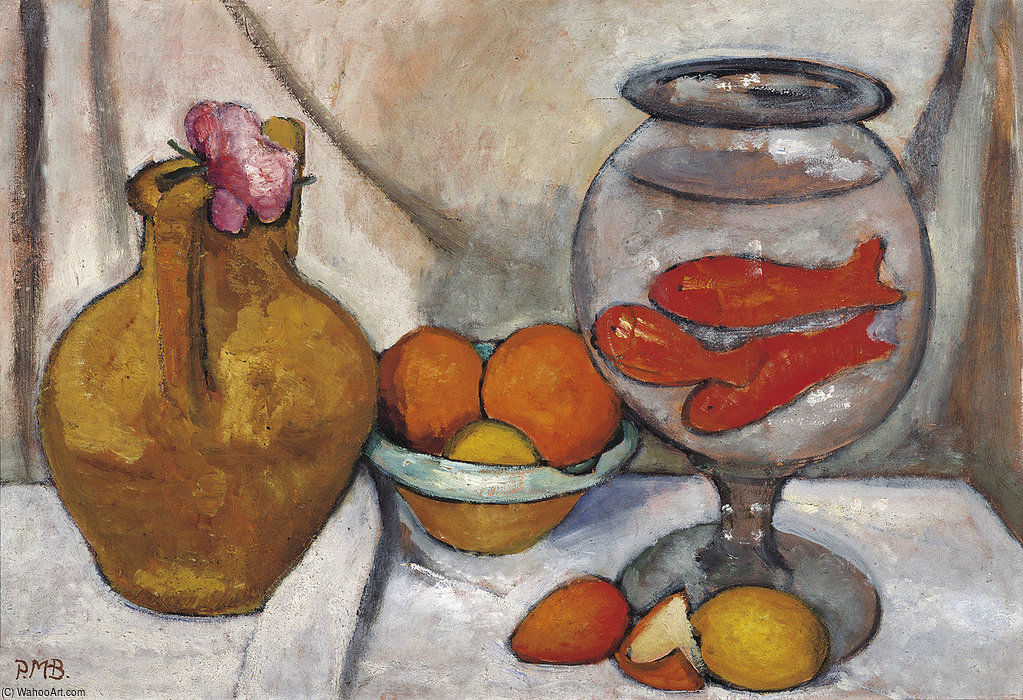 Wikioo.org - The Encyclopedia of Fine Arts - Painting, Artwork by Paula Modersohn Becker - Still-life With Goldfish Bowl