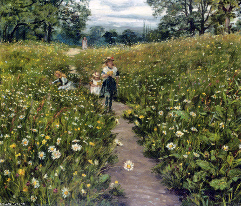 Wikioo.org - The Encyclopedia of Fine Arts - Painting, Artwork by Philip Richard Morris - Gathering Wild Flowers