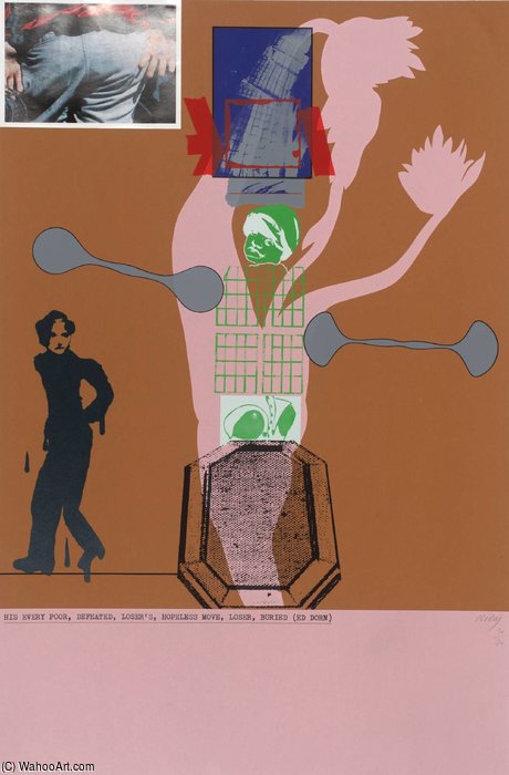 WikiOO.org – 美術百科全書 - 繪畫，作品 Ronald Brooks Kitaj - 他的每一个可怜的，被击败的，失败者的，无望的移动，失败者，埋