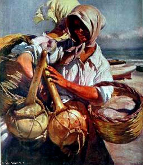 Wikioo.org - The Encyclopedia of Fine Arts - Painting, Artwork by Rigoberto Perez Soler - Despues De La Pesca