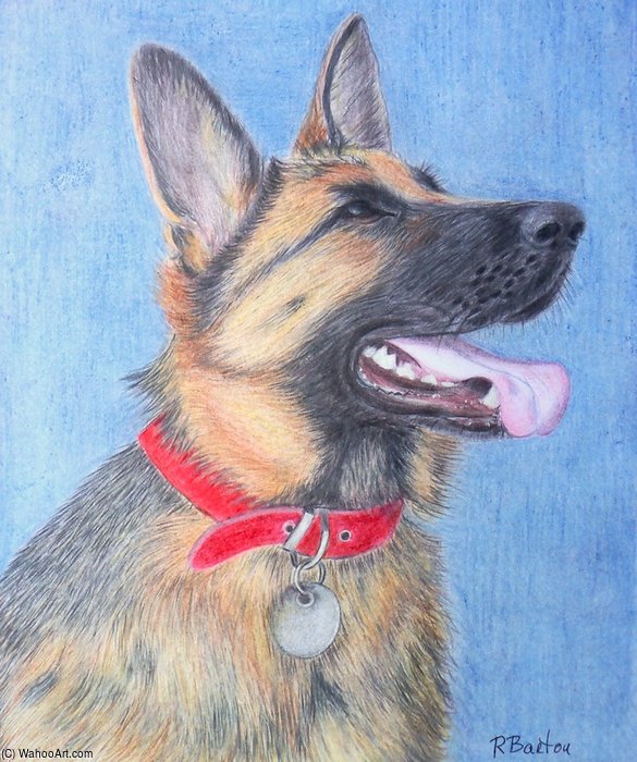 Wikoo.org - موسوعة الفنون الجميلة - اللوحة، العمل الفني Rose Maynard Barton - My Dog Tiger