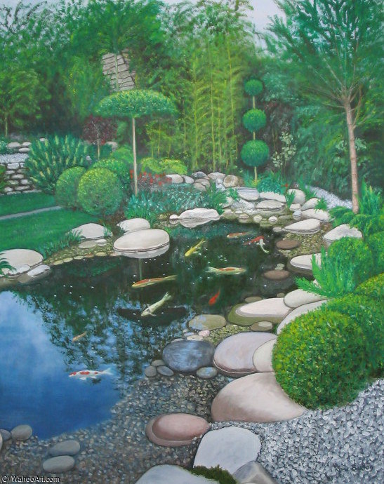 WikiOO.org - Encyclopedia of Fine Arts - Maľba, Artwork Rose Maynard Barton - Oriental Pond