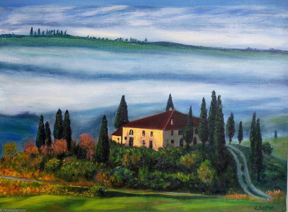 Wikioo.org - Encyklopedia Sztuk Pięknych - Malarstwo, Grafika Rose Maynard Barton - Villa In The Mist