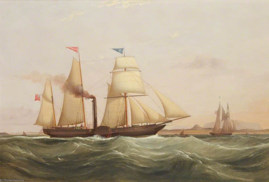 WikiOO.org - Encyclopedia of Fine Arts - Maľba, Artwork Samuel Walters - Paddle Steamer 'ethiope' Off West Coast Of Africa