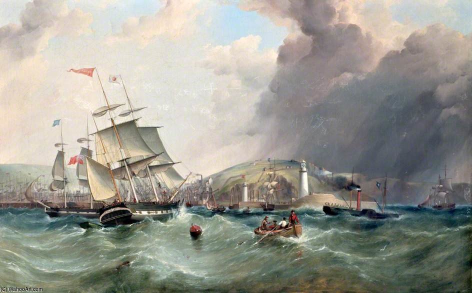 WikiOO.org - Encyclopedia of Fine Arts - Målning, konstverk Samuel Walters - Port And Harbour Of Whitehaven