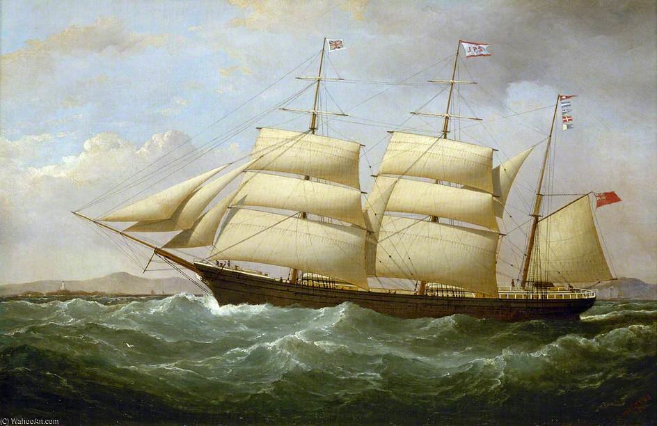Wikioo.org - The Encyclopedia of Fine Arts - Painting, Artwork by Samuel Walters - The Barque 'joseph Cunard'