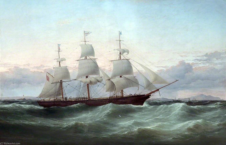 Wikioo.org - The Encyclopedia of Fine Arts - Painting, Artwork by Samuel Walters - The Clipper Ship 'tudor', Outbound Off Holyhead