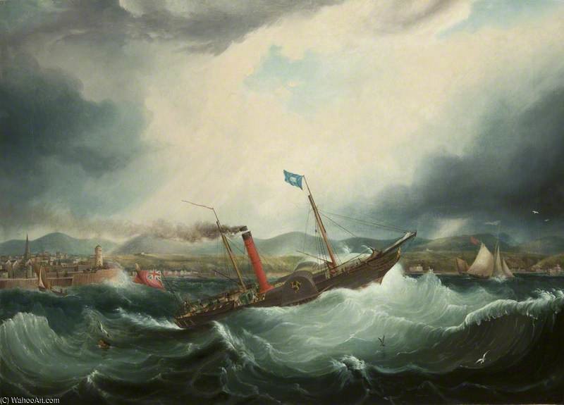 Wikioo.org - The Encyclopedia of Fine Arts - Painting, Artwork by Samuel Walters - The Isle Of Man Steam Packet Company Vessel 'mona's Isle'
