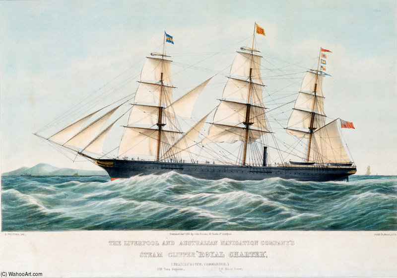 Wikioo.org - The Encyclopedia of Fine Arts - Painting, Artwork by Samuel Walters - The Liverpool And Australian Navigation Company's Steam Clipper 'royal Charter'
