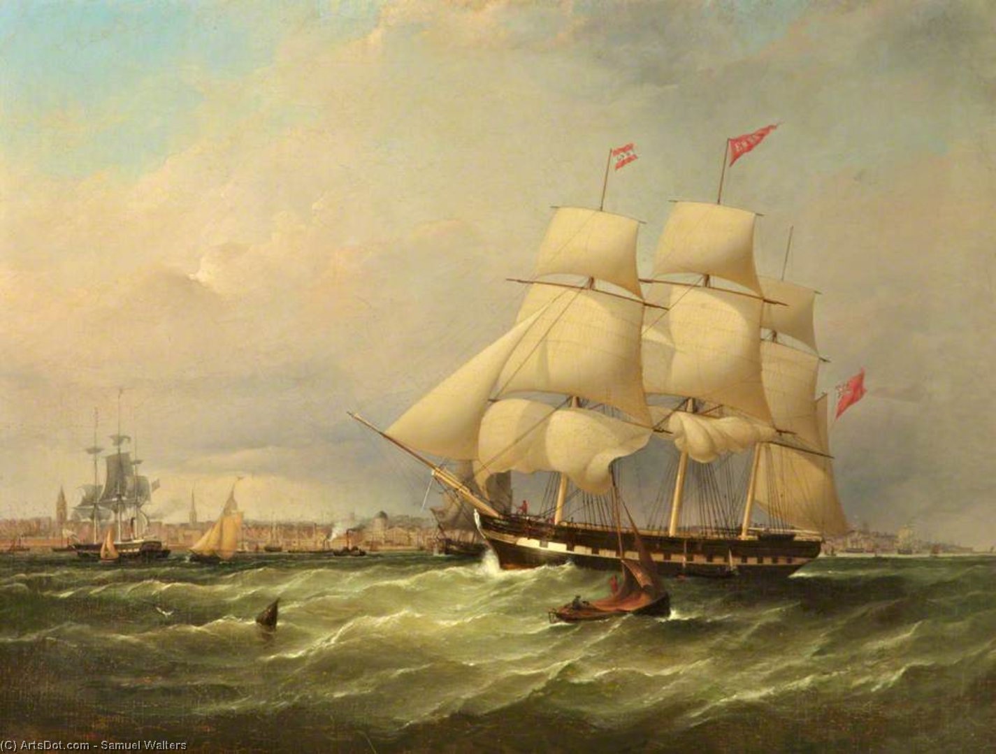 WikiOO.org - Енциклопедія образотворчого мистецтва - Живопис, Картини
 Samuel Walters - The Sailing Ship 'emma'
