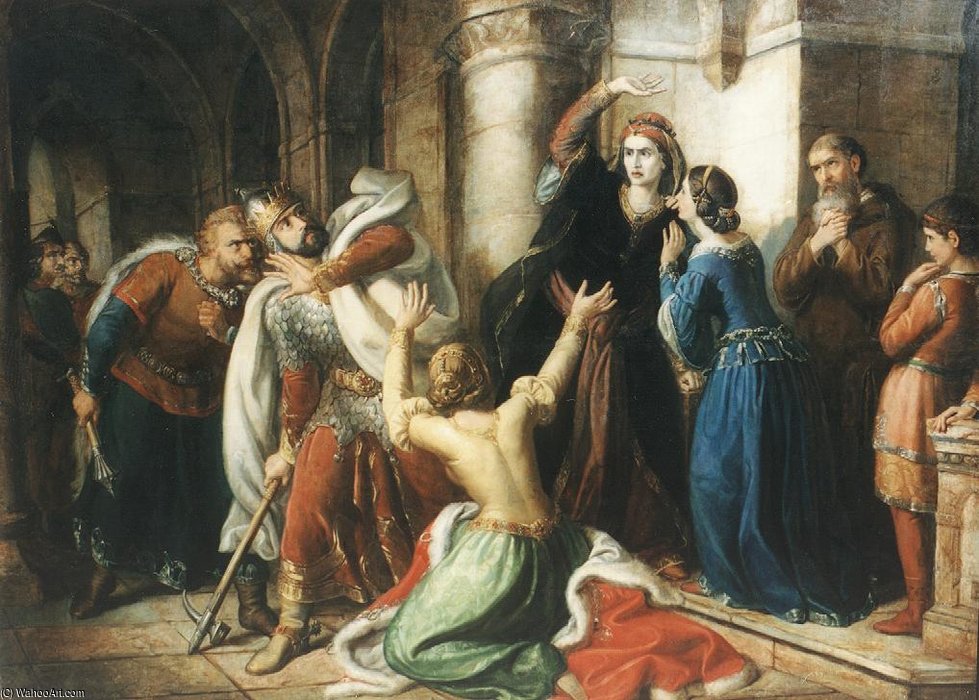 WikiOO.org - Enciclopedia of Fine Arts - Pictura, lucrări de artă Soma Orlai Petrich - King Salomon Being Cursed