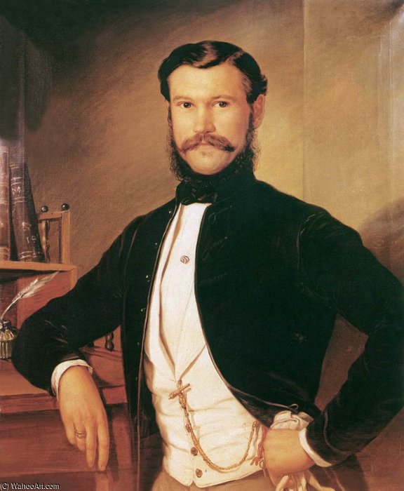 WikiOO.org - 백과 사전 - 회화, 삽화 Soma Orlai Petrich - Portrait Of Dobosy Lajos