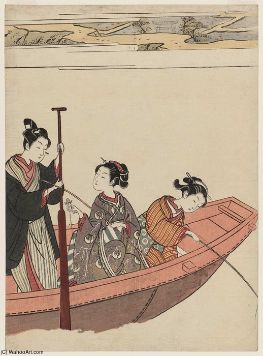 Wikioo.org - The Encyclopedia of Fine Arts - Painting, Artwork by Suzuki Harunobu - A Fishing Party