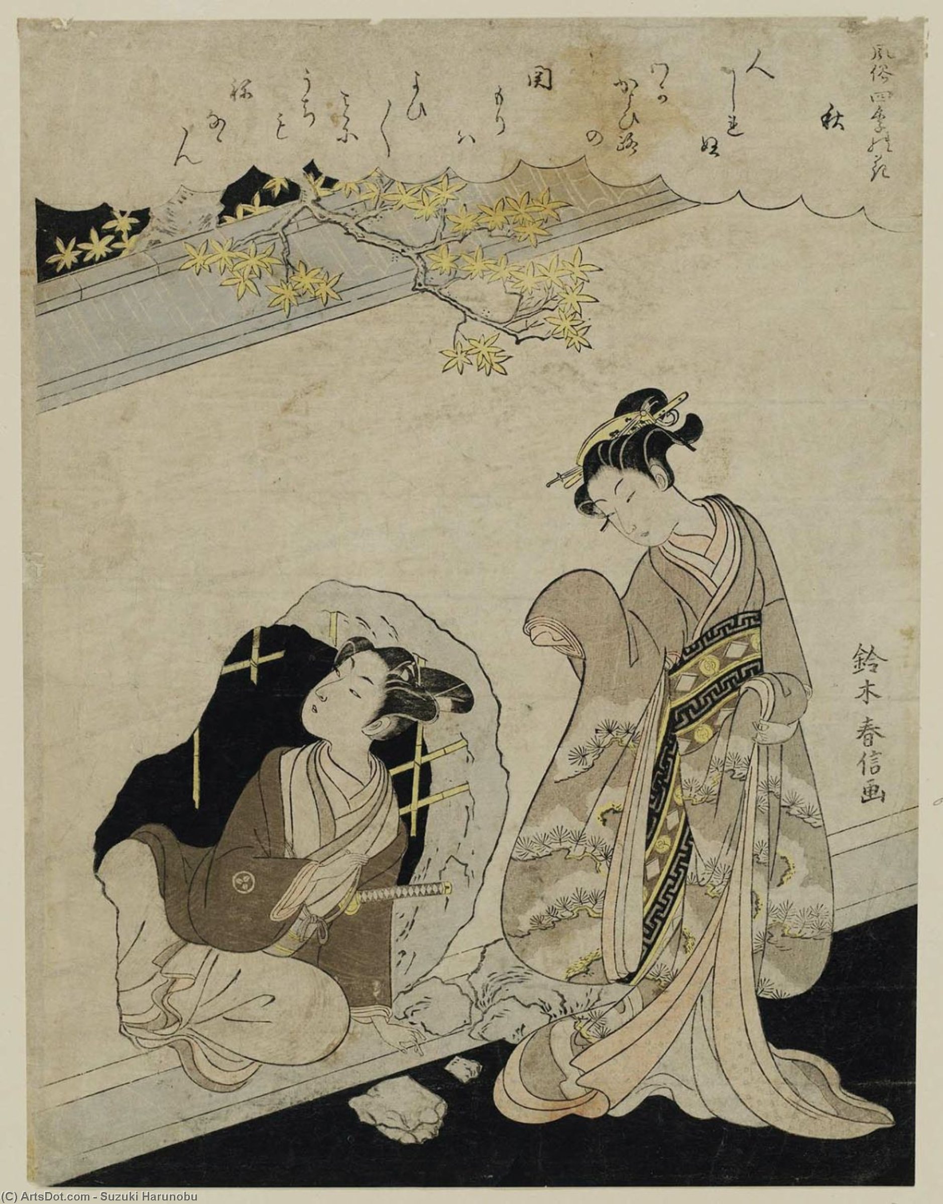 Wikioo.org - The Encyclopedia of Fine Arts - Painting, Artwork by Suzuki Harunobu - Autumn (aki)