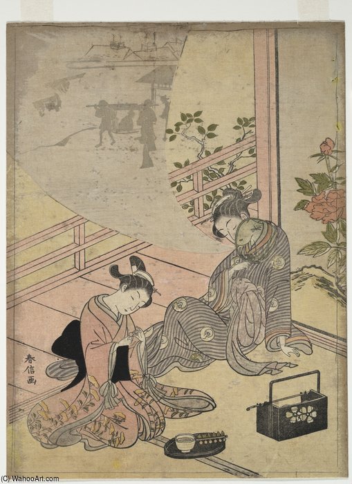 Wikioo.org - The Encyclopedia of Fine Arts - Painting, Artwork by Suzuki Harunobu - Courtesan Dreaming