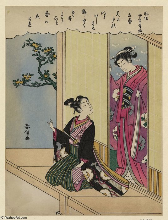 WikiOO.org - Encyclopedia of Fine Arts - Maleri, Artwork Suzuki Harunobu - Early Spring