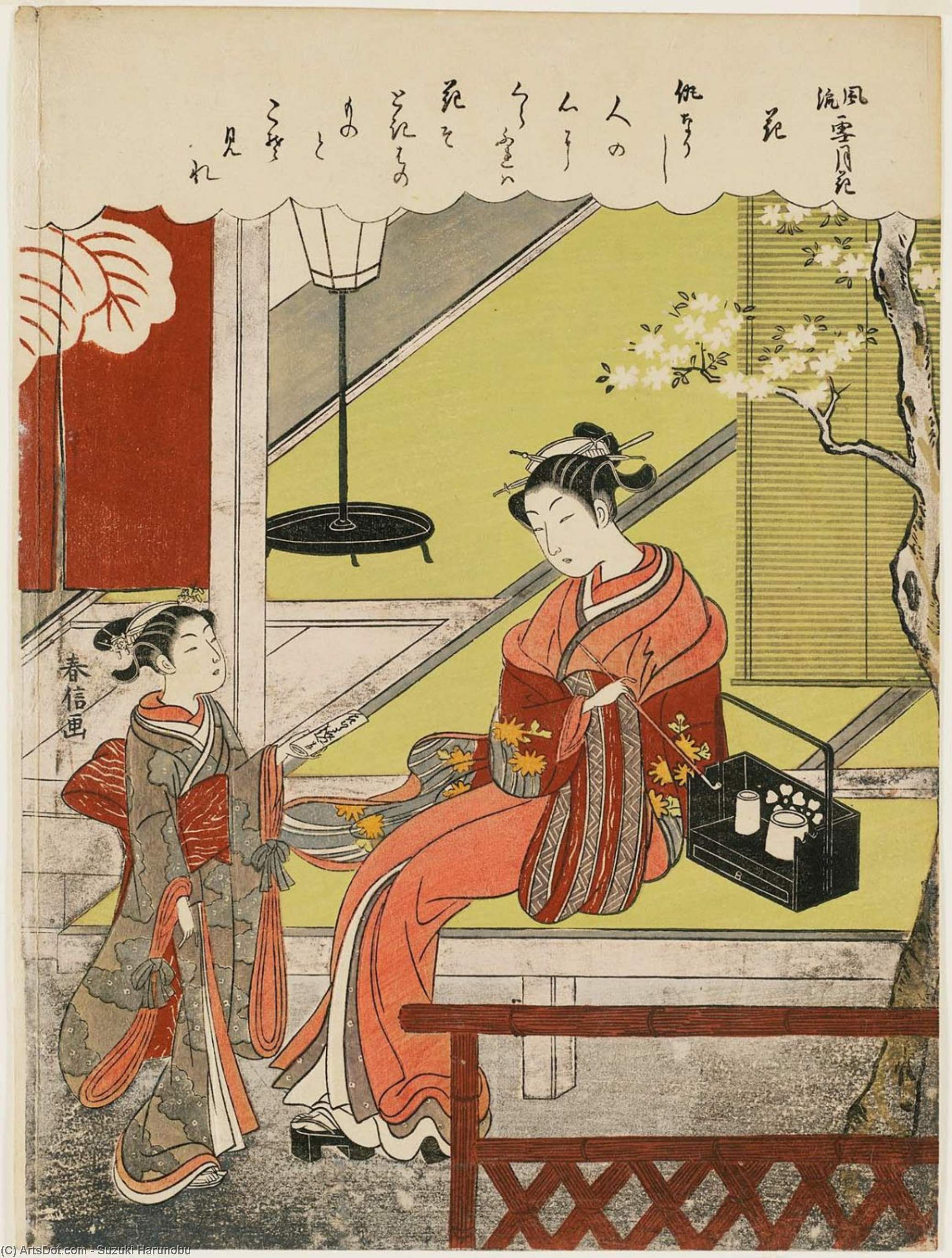 WikiOO.org - Güzel Sanatlar Ansiklopedisi - Resim, Resimler Suzuki Harunobu - Flowers (hana)