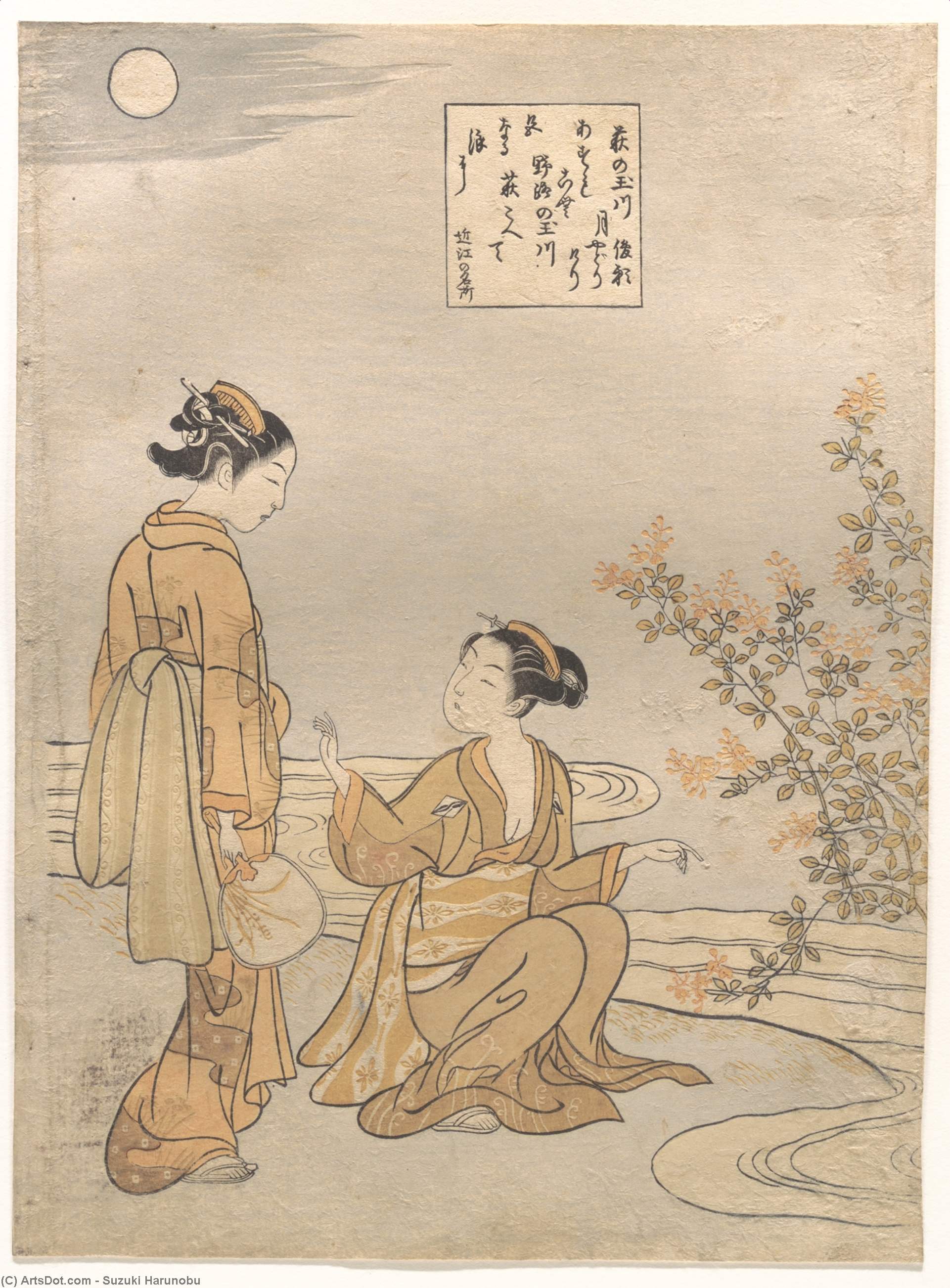 Wikioo.org - The Encyclopedia of Fine Arts - Painting, Artwork by Suzuki Harunobu - Hagi No Tamagawa