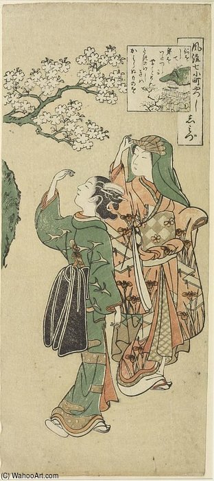 Wikioo.org - The Encyclopedia of Fine Arts - Painting, Artwork by Suzuki Harunobu - Kiyomizu Temple