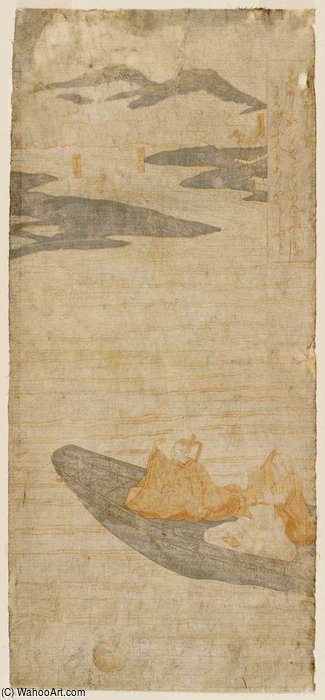WikiOO.org – 美術百科全書 - 繪畫，作品 Suzuki Harunobu - 穿越业平的隅田川