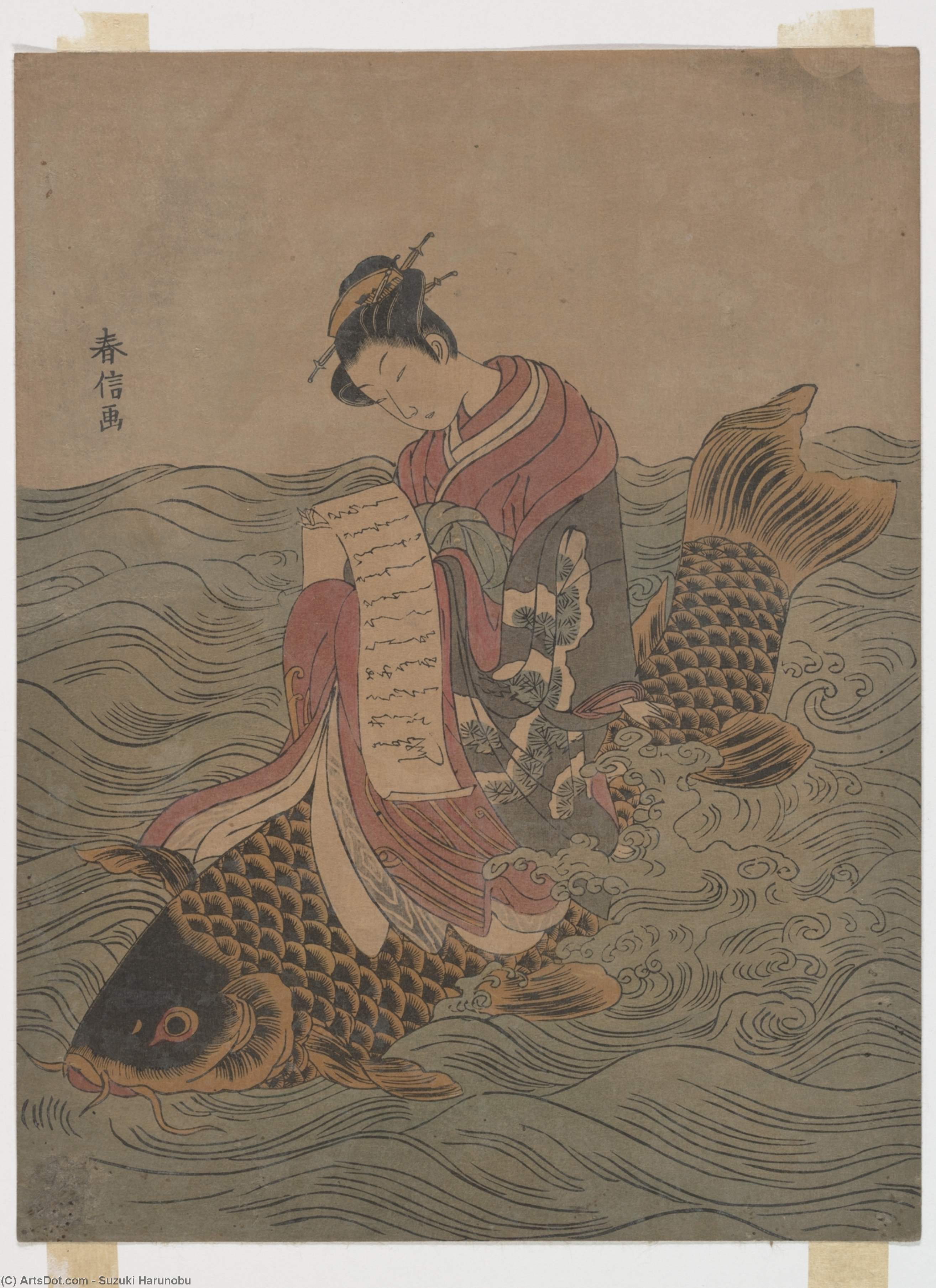 WikiOO.org - Encyclopedia of Fine Arts - Malba, Artwork Suzuki Harunobu - Parody Of A Chinese Immortal