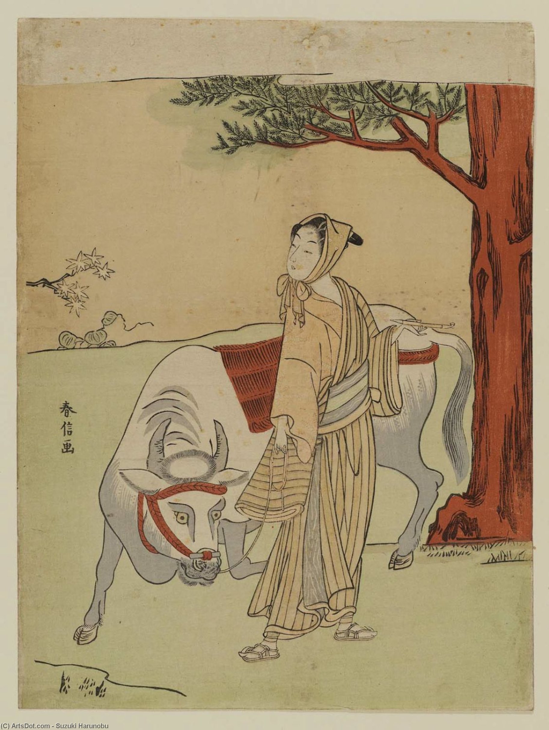 WikiOO.org - Encyclopedia of Fine Arts - Malba, Artwork Suzuki Harunobu - Parody Of The Story Of Chao Fu