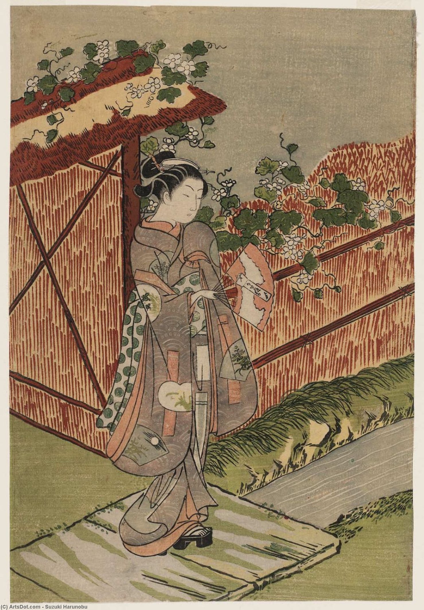 WikiOO.org - Encyclopedia of Fine Arts - Maalaus, taideteos Suzuki Harunobu - Parody Of The Yûgao Chapter Of The Tale Of Genji