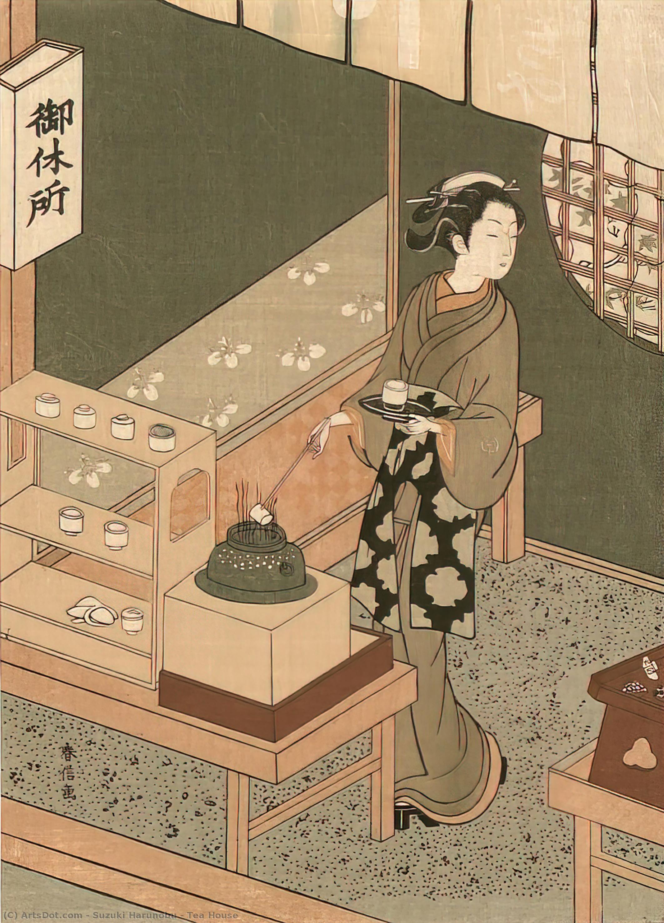 WikiOO.org - Энциклопедия изобразительного искусства - Живопись, Картины  Suzuki Harunobu - чайный дом