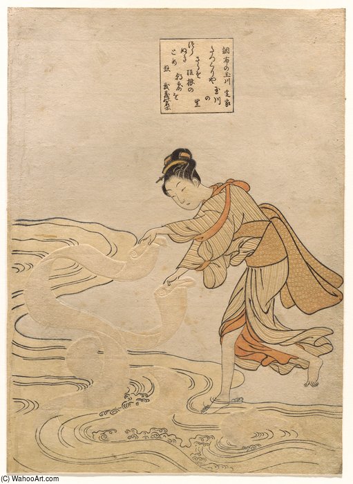 Wikioo.org – L'Enciclopedia delle Belle Arti - Pittura, Opere di Suzuki Harunobu - Il fiume Jewel A Chofu