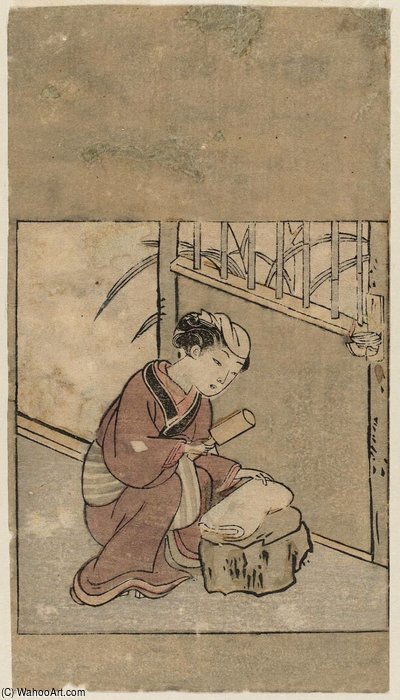 Wikioo.org - The Encyclopedia of Fine Arts - Painting, Artwork by Suzuki Harunobu - The Ninth Month (kugatsu)