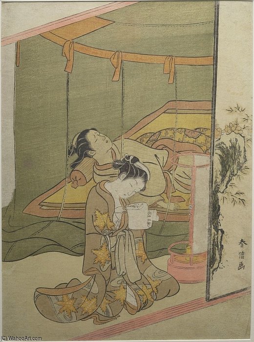 WikiOO.org - Encyclopedia of Fine Arts - Lukisan, Artwork Suzuki Harunobu - The Secret Love Letter