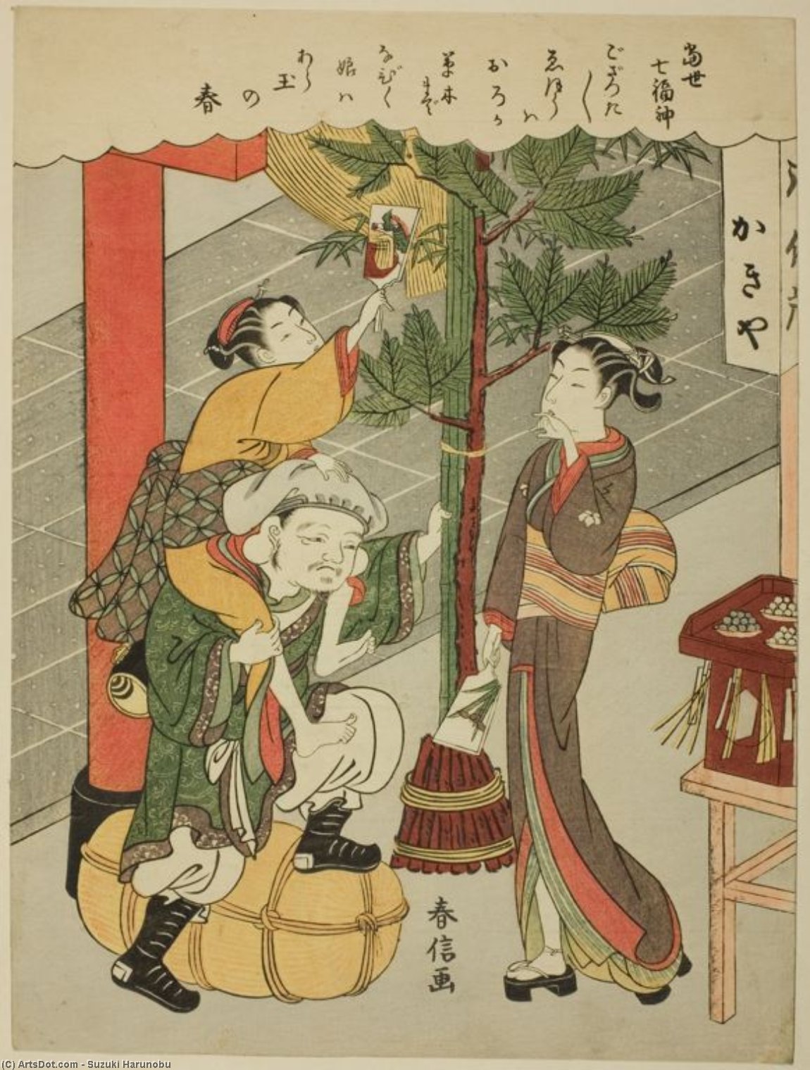 Wikioo.org - The Encyclopedia of Fine Arts - Painting, Artwork by Suzuki Harunobu - The Seven Gods Of Good Luck In The Floating World