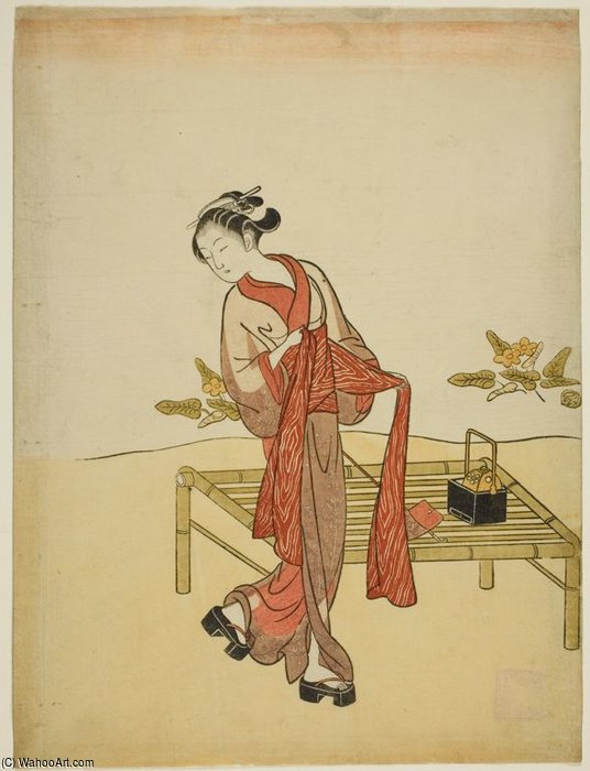 Wikioo.org – L'Encyclopédie des Beaux Arts - Peinture, Oeuvre de Suzuki Harunobu - le ruisseau