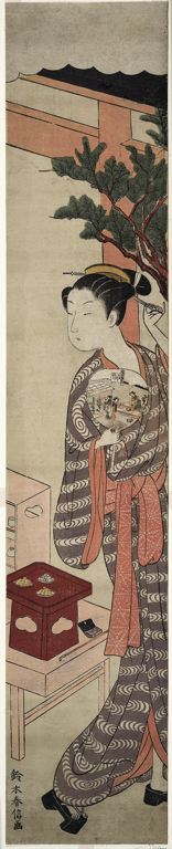 Wikioo.org - The Encyclopedia of Fine Arts - Painting, Artwork by Suzuki Harunobu - The Tea Stall