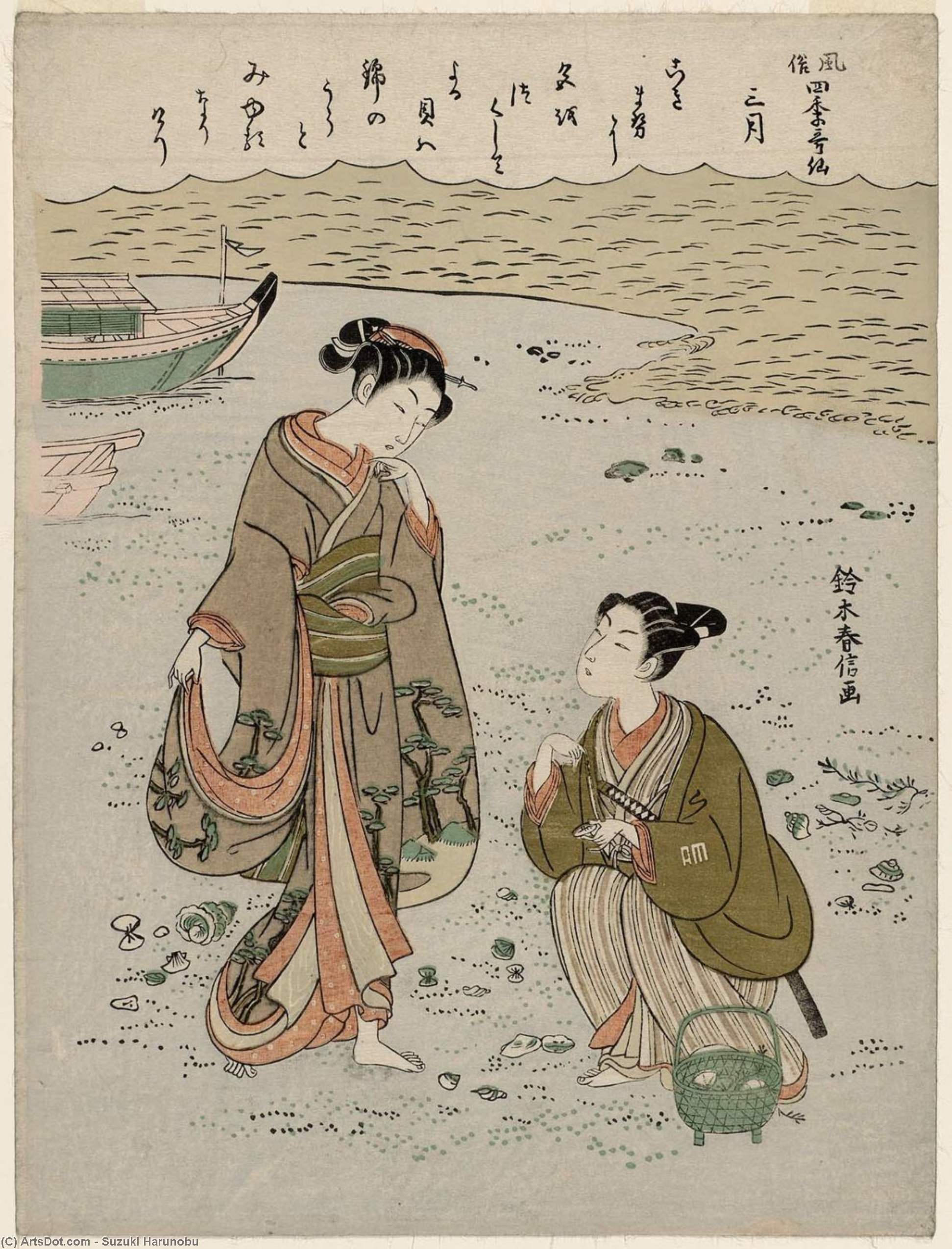 Wikioo.org - The Encyclopedia of Fine Arts - Painting, Artwork by Suzuki Harunobu - The Third Month