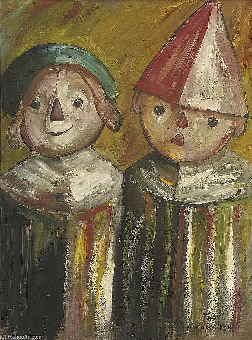 Wikioo.org - The Encyclopedia of Fine Arts - Painting, Artwork by Tadeusz Makowski - Clowns