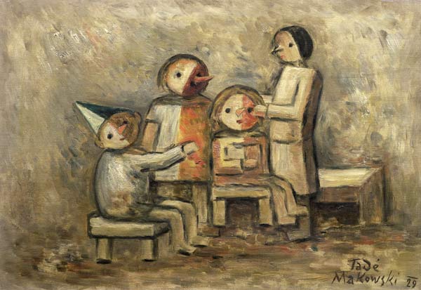 Wikioo.org - สารานุกรมวิจิตรศิลป์ - จิตรกรรม Tadeusz Makowski - Little Family