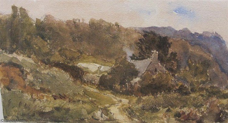Wikioo.org - The Encyclopedia of Fine Arts - Painting, Artwork by Thomas Collier - A Cottage Amongst Trees
