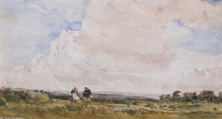 Wikioo.org - The Encyclopedia of Fine Arts - Painting, Artwork by Thomas Collier - A Moorland Landscape With Two