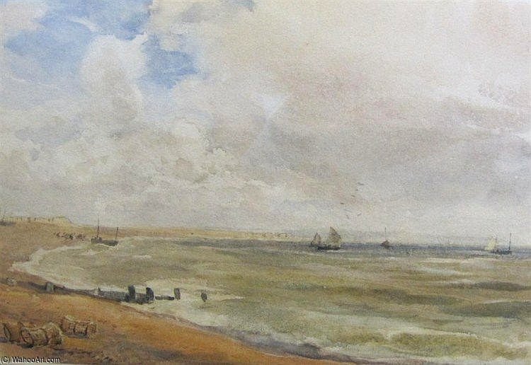 WikiOO.org - Encyclopedia of Fine Arts - Maľba, Artwork Thomas Collier - A Windy Day On A Coast